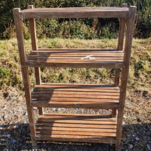 Teak freestanding shelf unit